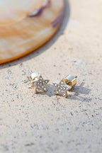 Lot de 6 boucles d'oreilles à tige en or et cristal