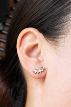 Lot de 6 boucles d'oreilles à tige en or et cristal