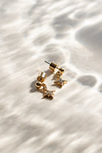 Lot de 6 boucles d'oreilles à tige en or et cristal