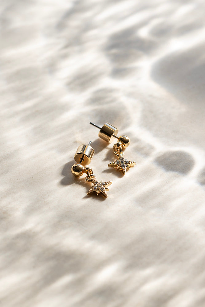 Lot de 6 boucles d'oreilles à tige en or et cristal