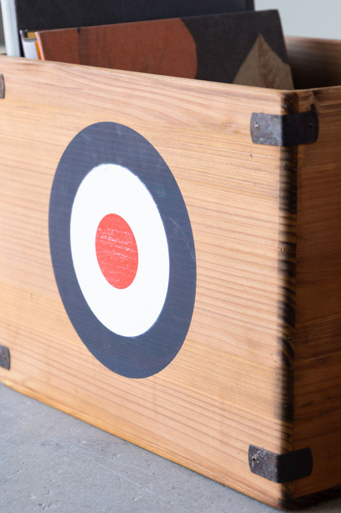 Lot de 2 boîtes de rangement en bois vieilli