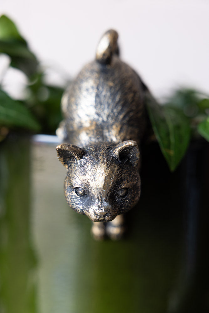 Grand ensemble de 2 décorations suspendues en forme de chats grimpants