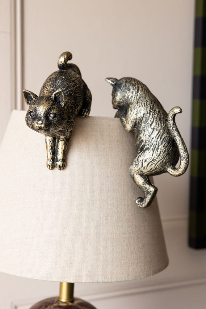 Grand ensemble de 2 décorations suspendues en forme de chats grimpants