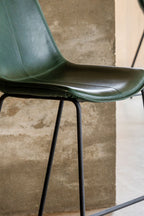 Lot de 2 tabourets de bar verts avec cadre en métal