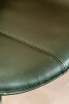 Lot de 2 tabourets de bar verts avec cadre en métal