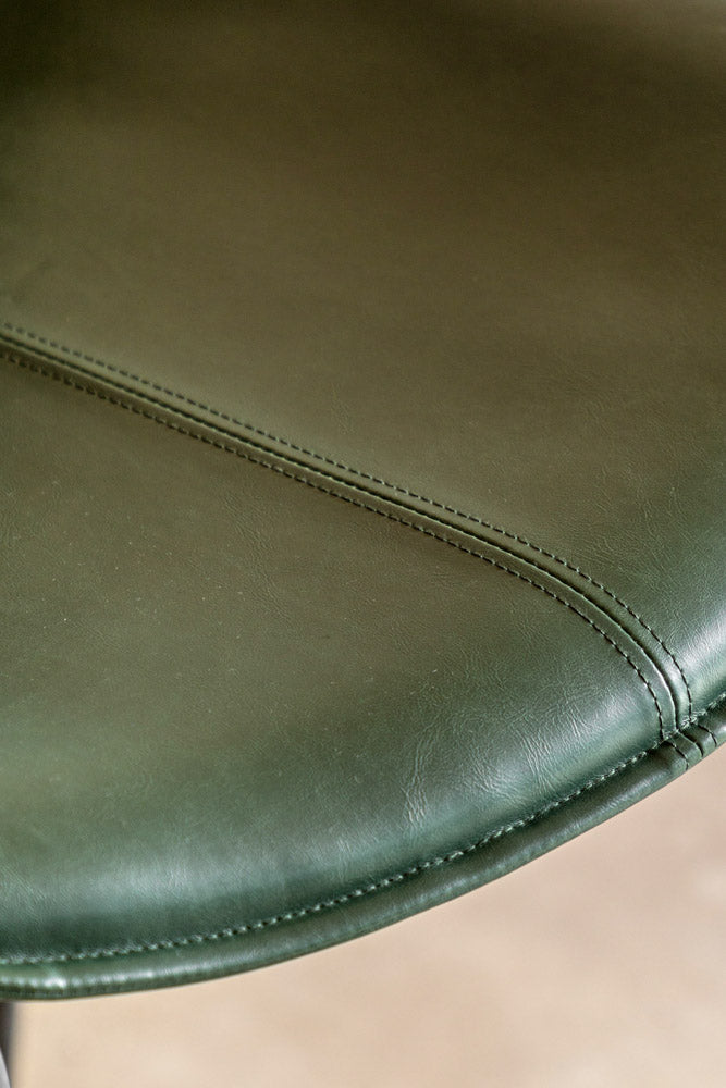 Lot de 2 tabourets de bar verts avec cadre en métal