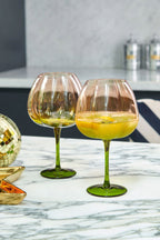 Lot de 2 verres à gin rose et vert