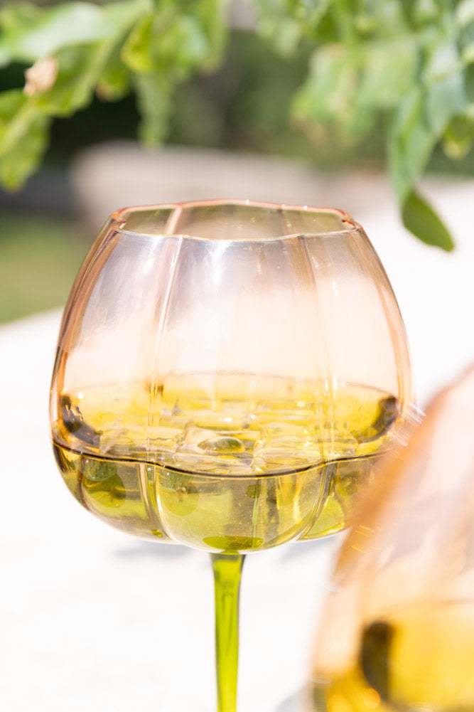 Lot de 2 verres à gin rose et vert