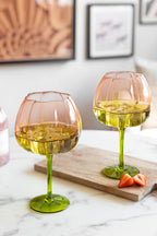 Lot de 2 verres à gin rose et vert