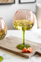 Lot de 2 verres à gin rose et vert