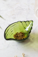 Plateau à bibelots coquillage vert foncé