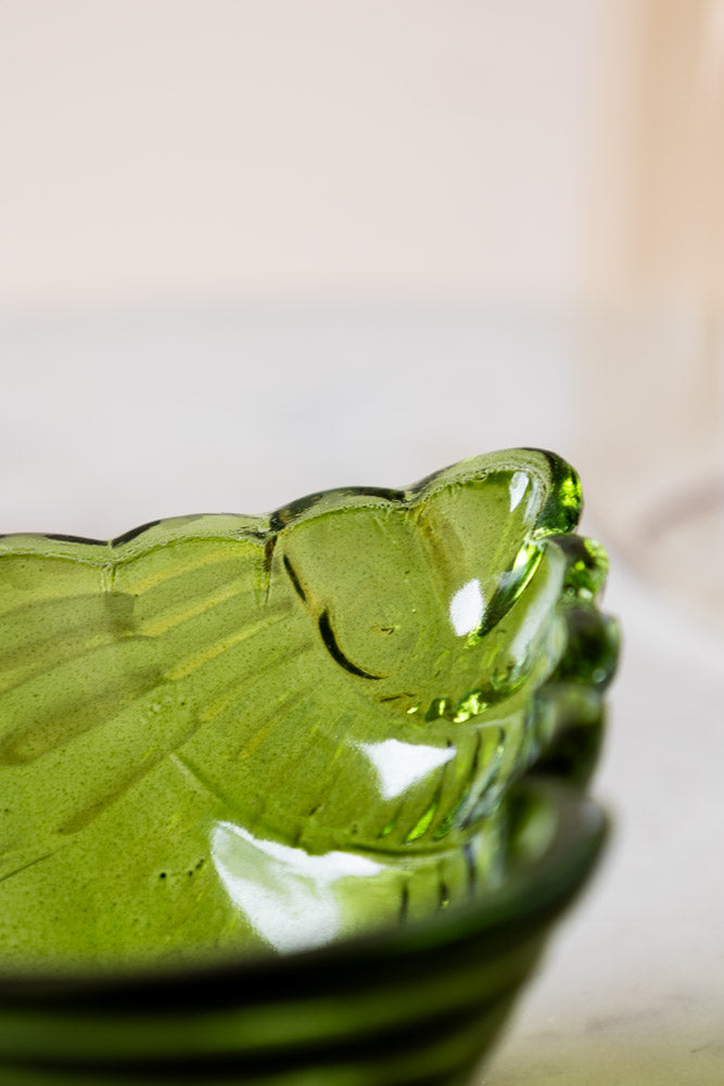 Plateau à bibelots coquillage vert foncé