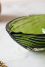 Plateau à bibelots coquillage vert foncé