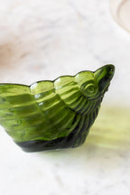 Plateau à bibelots coquillage vert foncé