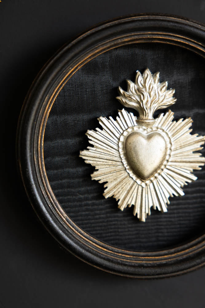 Décoration murale en forme de cœur Milagro de style antique argenté