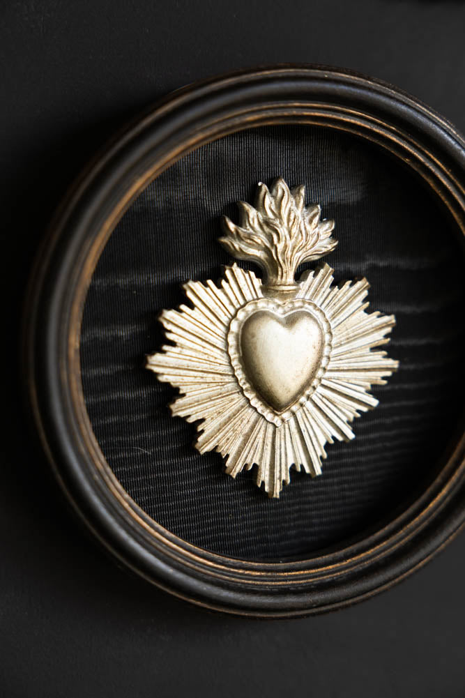 Décoration murale en forme de cœur Milagro de style antique argenté