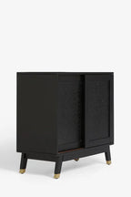 Petit buffet noir à imprimé léopard