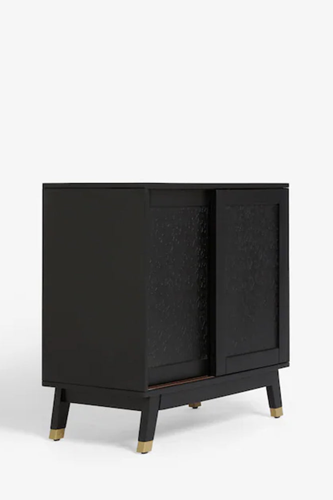 Petit buffet noir à imprimé léopard