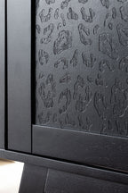 Petit buffet noir à imprimé léopard