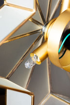 Plafonnier encastré en laiton et verre Star