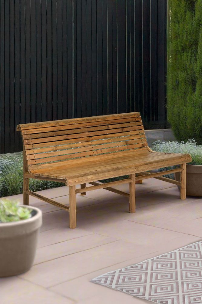 Banc de jardin en bois de style Station Bench