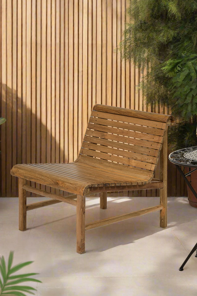 Chaise de jardin en bois de style banc de gare