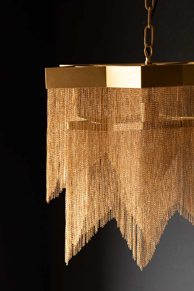 Superbe lustre à chaîne étoilée