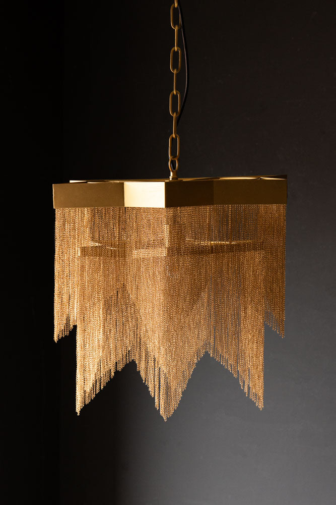 Superbe lustre à chaîne étoilée