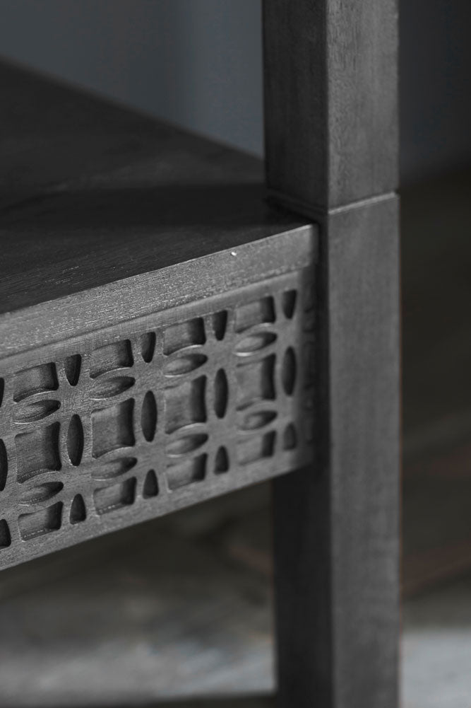 Élégante armoire ouverte indépendante en bois de manguier