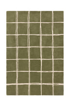Tapis Albany Grid couleur olive - Disponible en 3 tailles