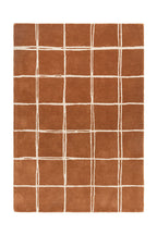 Tapis Albany Grid couleur rouille - Disponible en 3 tailles