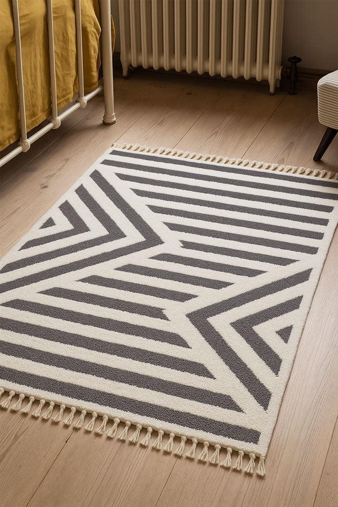 Le tapis Ariana en monochrome linéaire - Disponible en 3 tailles