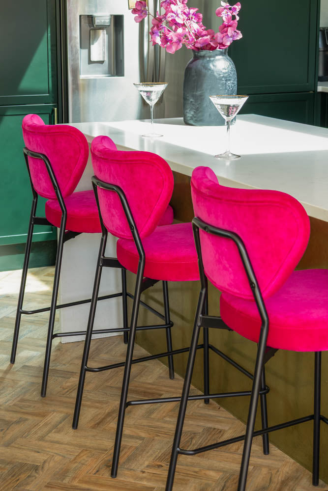 Lot de 2 tabourets de bar rose vif Harry's