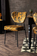 Lot de 2 chaises de salle à manger en velours de bambou