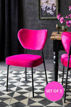 Lot de 2 chaises de salle à manger rose vif Harry's