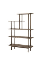 Vitrine à plusieurs niveaux en chêne gris