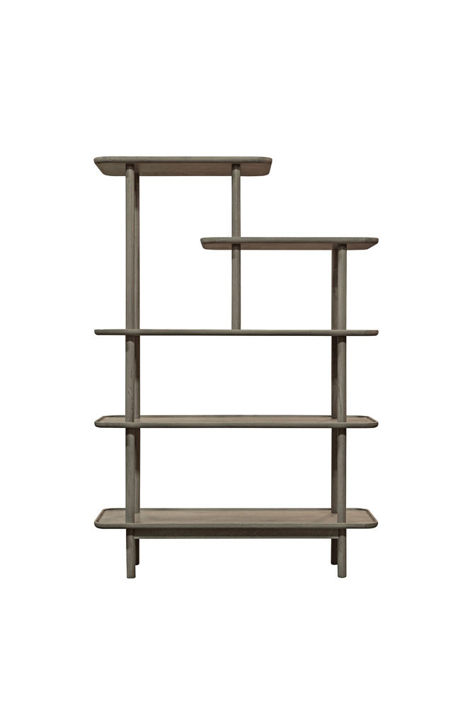 Vitrine à plusieurs niveaux en chêne gris