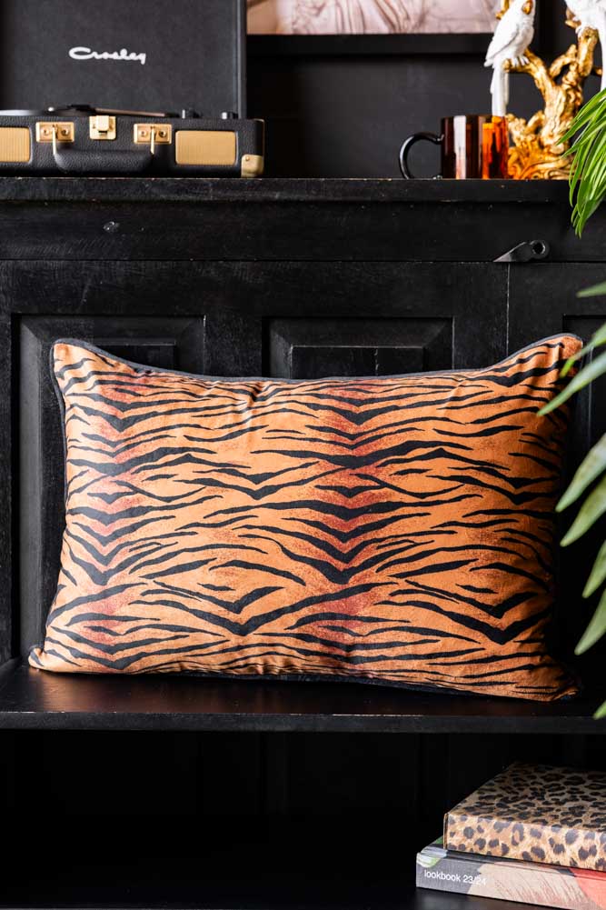 Coussin imprimé tigre