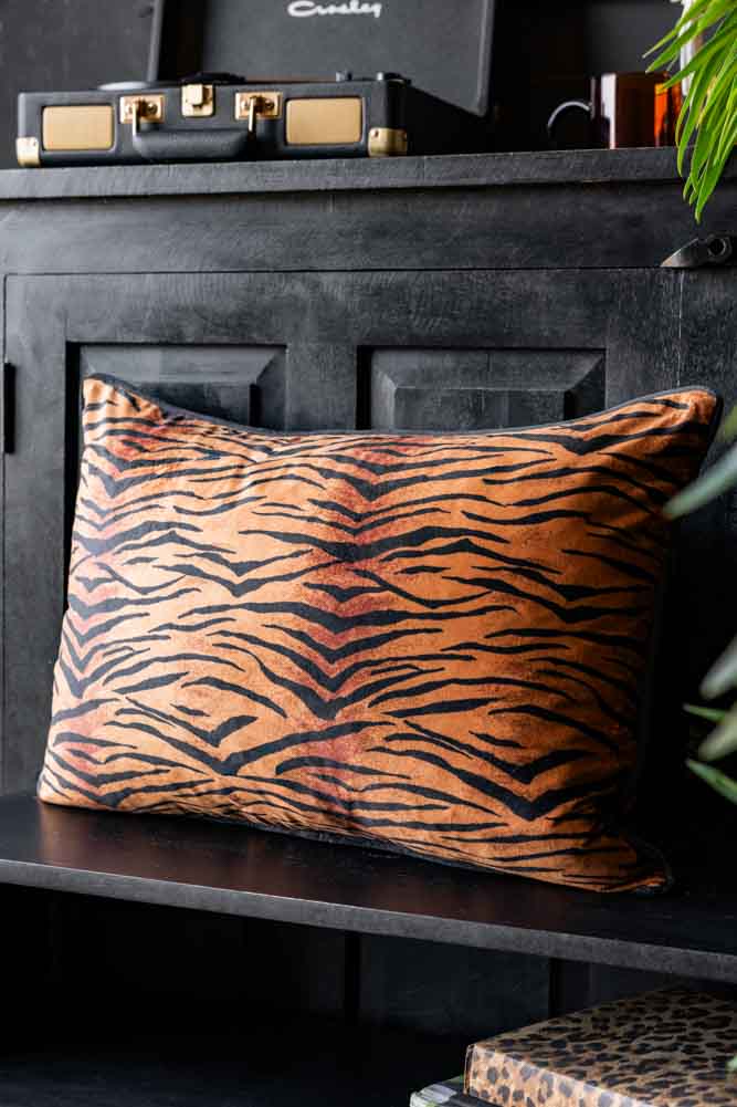 Coussin imprimé tigre