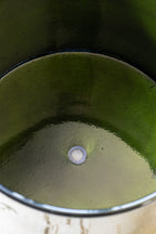 Pot de fleurs en acier recyclé vert vif - Disponible en 3 tailles