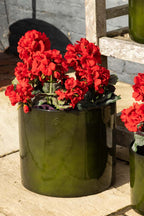 Pot de fleurs en acier recyclé vert vif - Disponible en 3 tailles