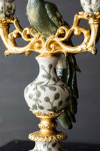 Bougeoir paon doré vintage