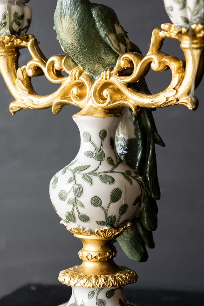 Bougeoir paon doré vintage