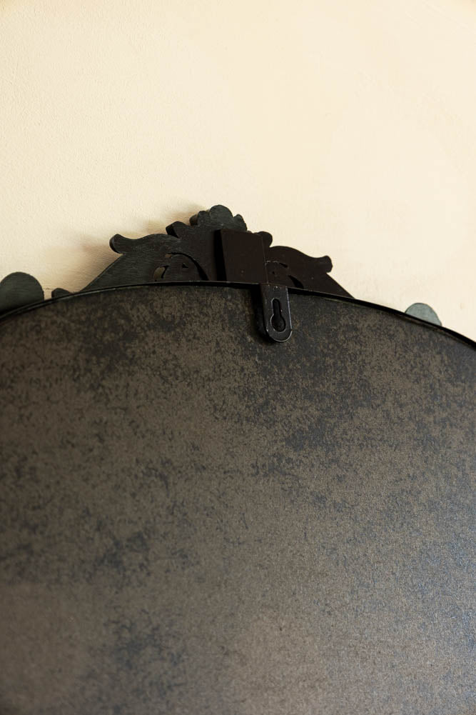 Miroir décoratif à cadre noir d'inspiration vintage