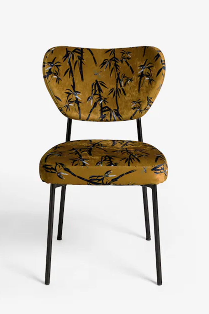 Lot de 2 chaises de salle à manger en velours de bambou