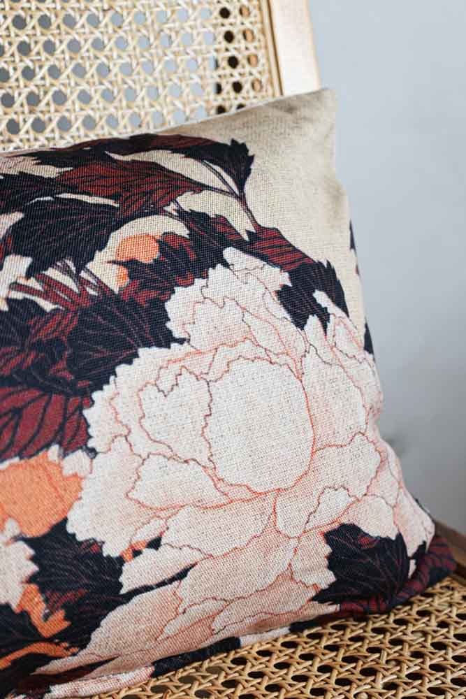 Coussin HKLIVING recyclé imprimé floral Tokyo
