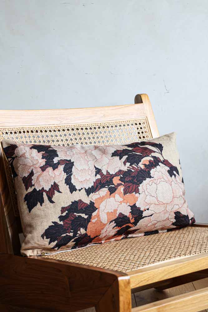 Coussin HKLIVING recyclé imprimé floral Tokyo